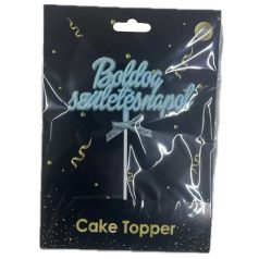 Boldog születésnapot beszúró  színes - babakék