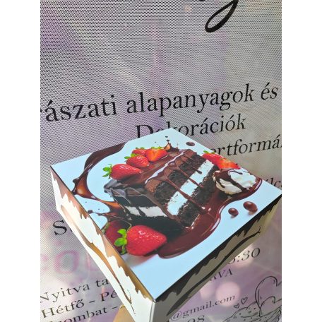 Süteményes doboz torta mintával 25x25x8cm