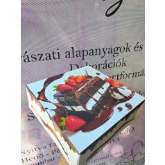Süteményes doboz torta mintával 28x28x8cm