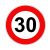 Tortaostya közlekedési tábla 30