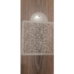 Stencil apró virág mintával